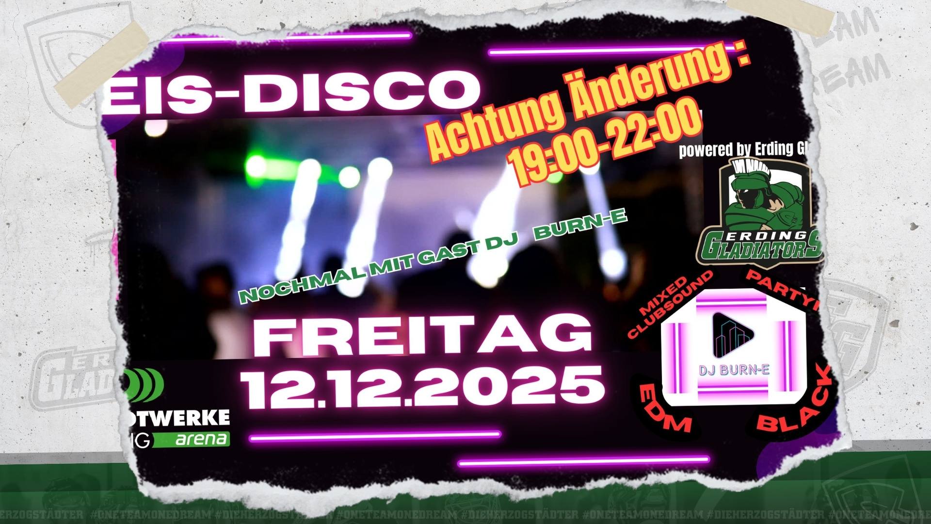 EISDISCO AM FREITAG, 12. DEZEMBER – MIT ZEITÄNDERUNG!