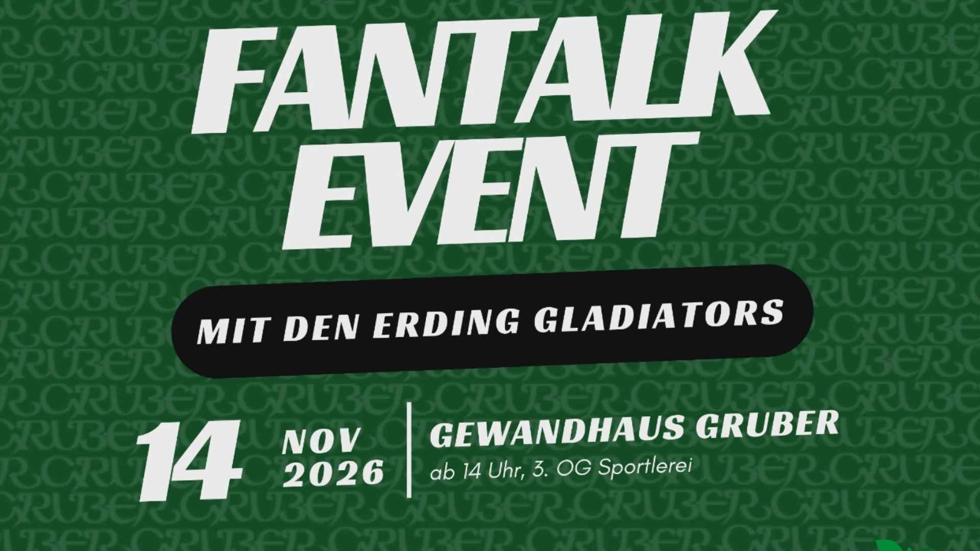 ERDING GLADIATORS LADEN ZUM FANTALK IM GEWANDHAUS GRUBER EIN